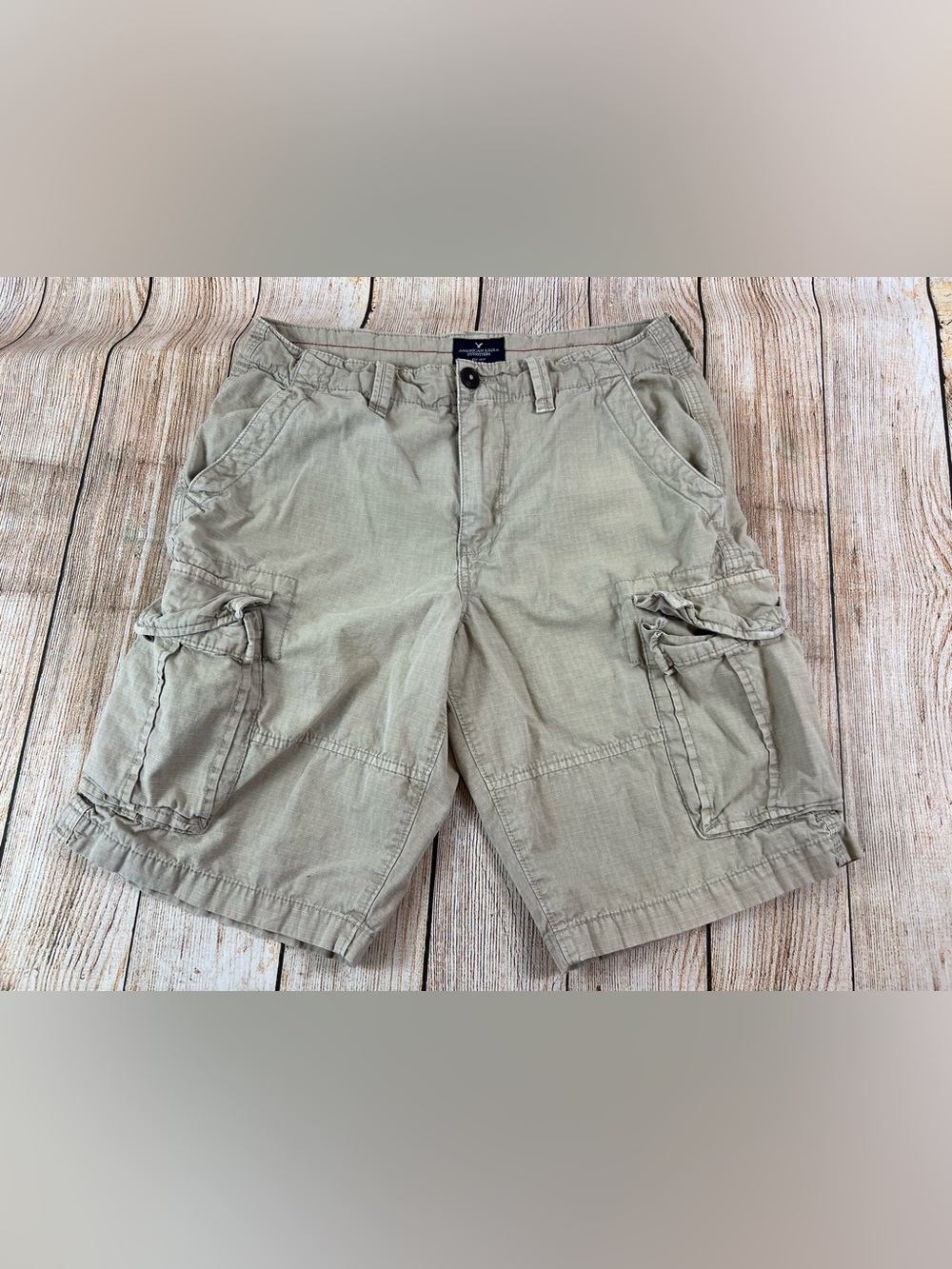 Mens American Eagle Longboard Khaki Tan Cargo Shorts Size 31